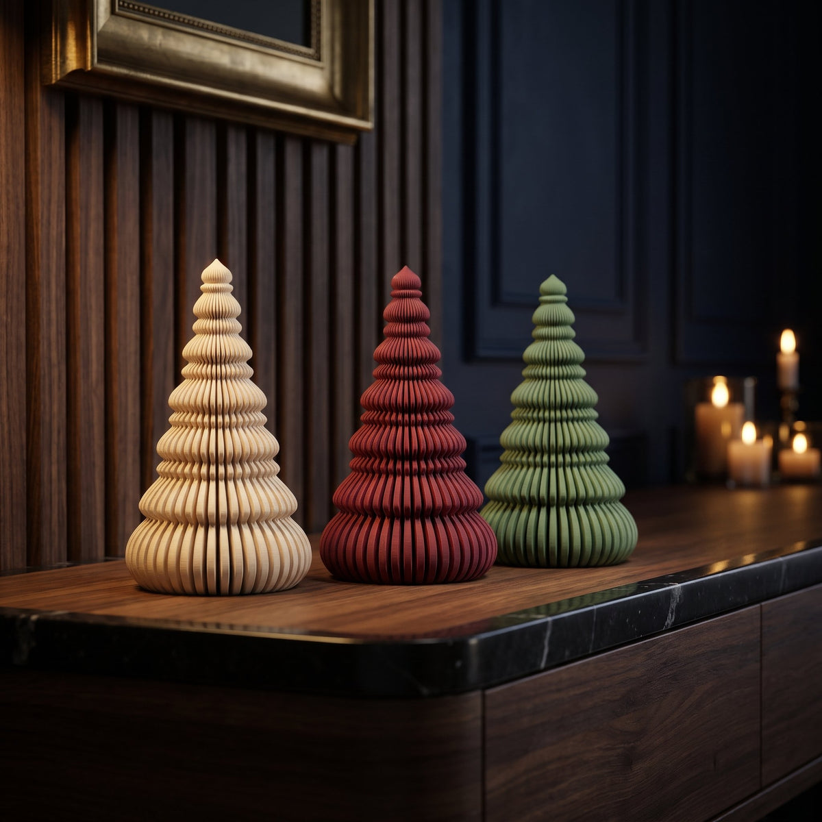 Brad Ribbon 14 cm – ARTEMA, decor de Crăciun 2026 în stil ARTEMA, cadru luminos