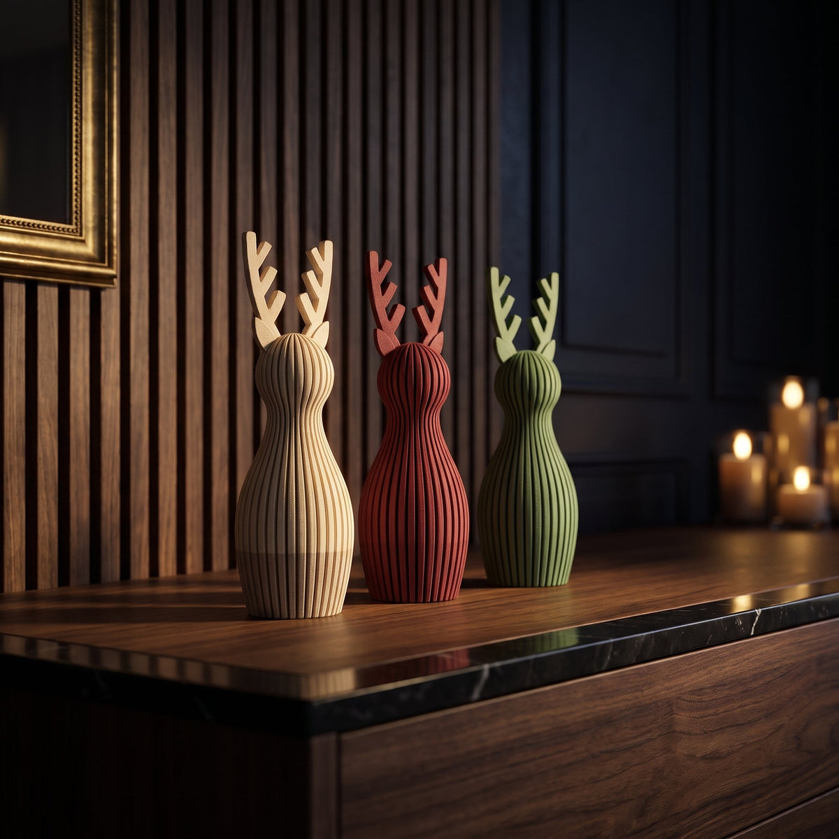 Ren mare 18 cm – ARTEMA, decor de Crăciun 2026 în stil ARTEMA, cadru luminos