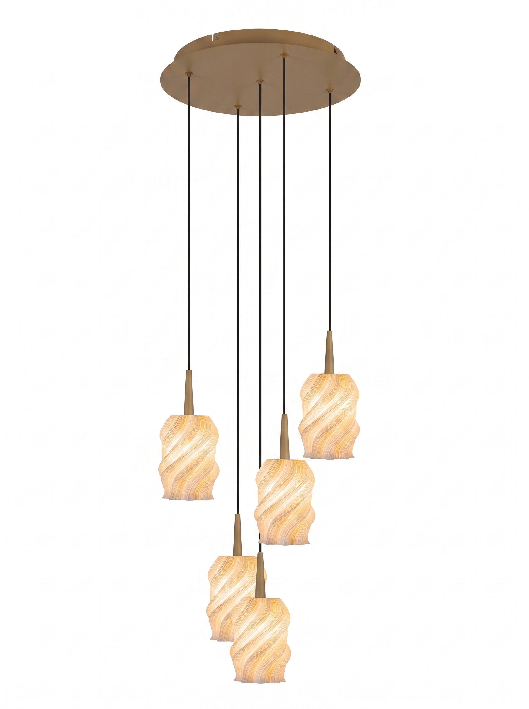 ANDROMEDA 5 — candelabru 5 pendule abajur alb cald