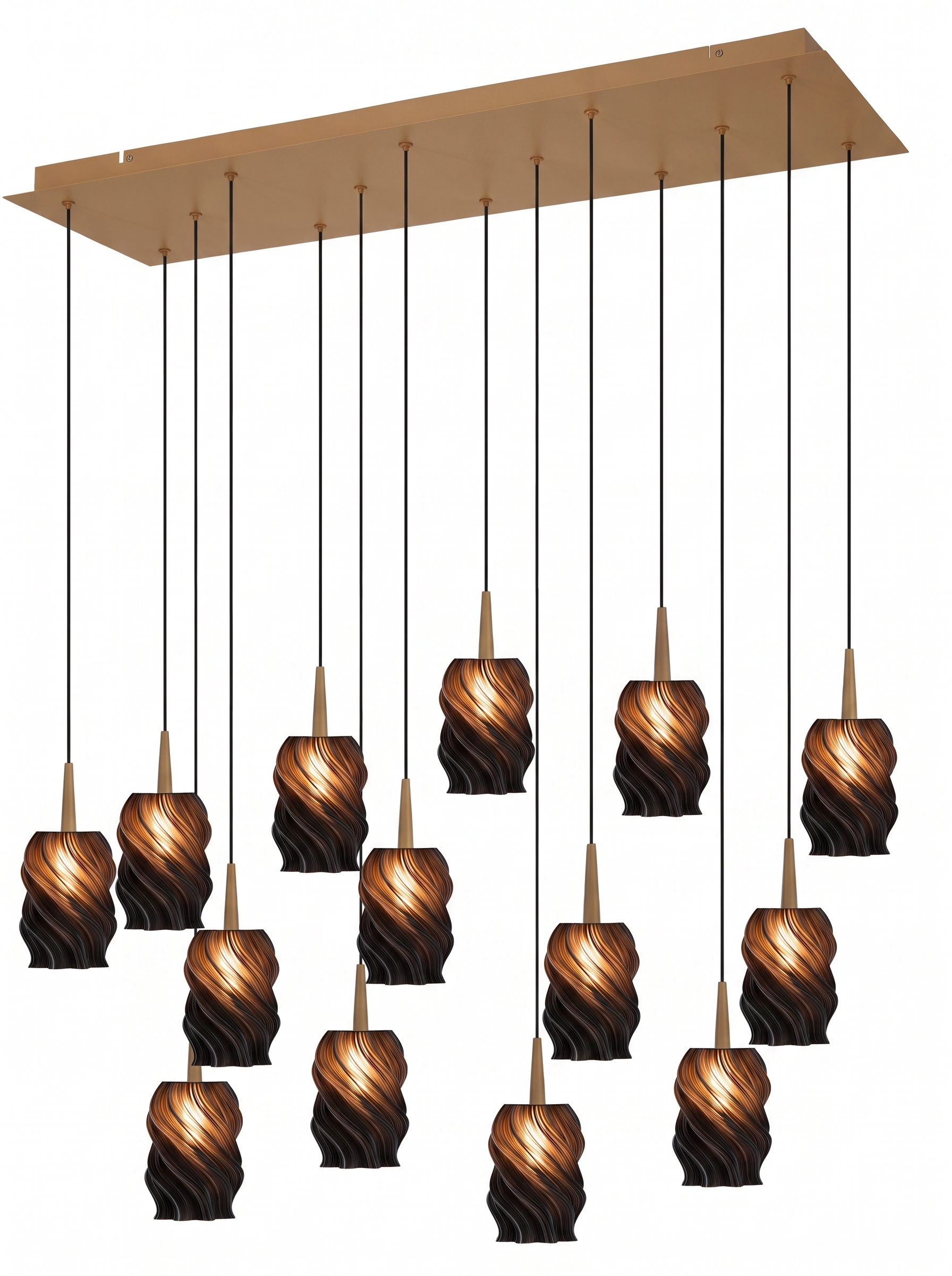 ANDROMEDA 14 Rect — candelabru liniar abajur ebony