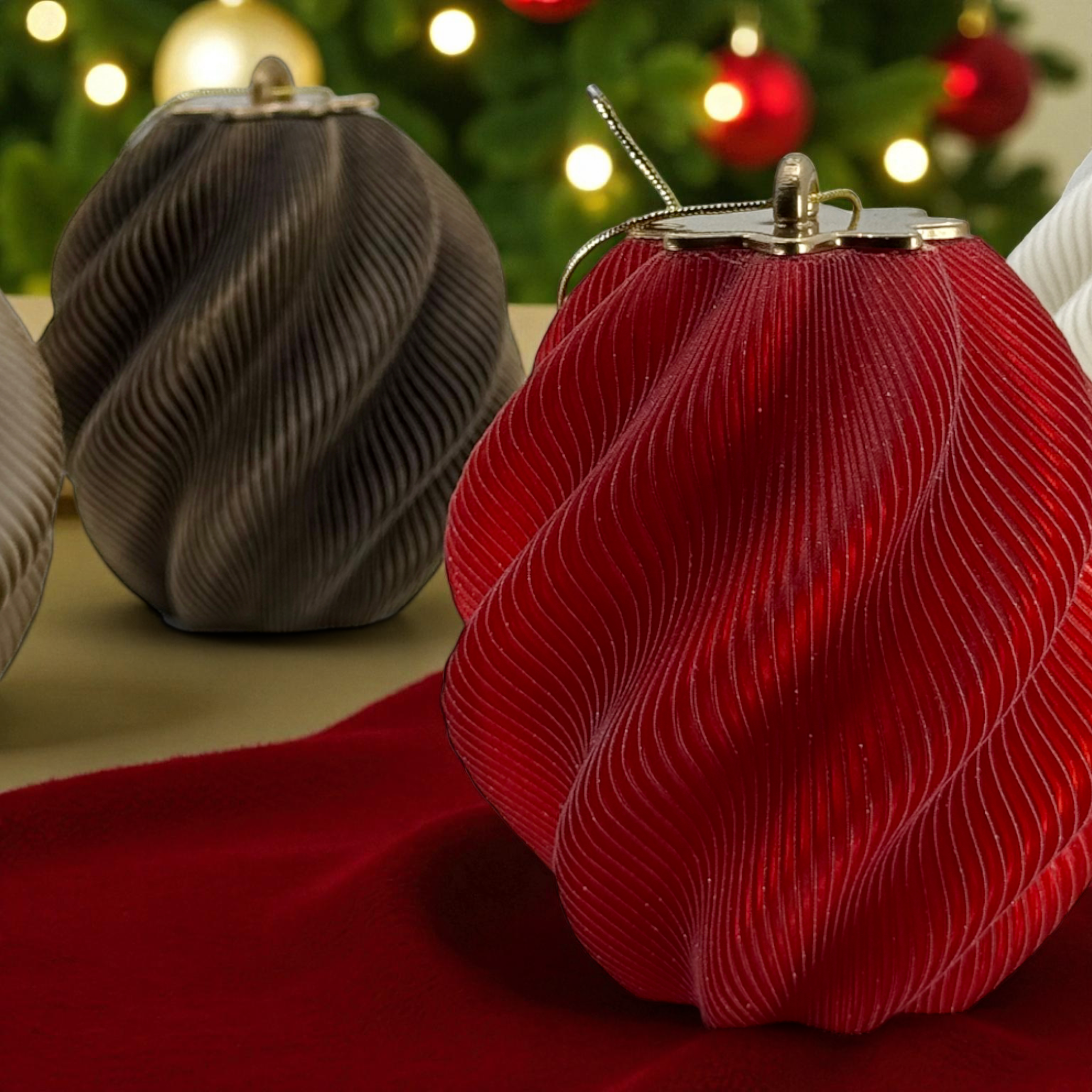 Ornament - Plisee Spiral 4 pcs