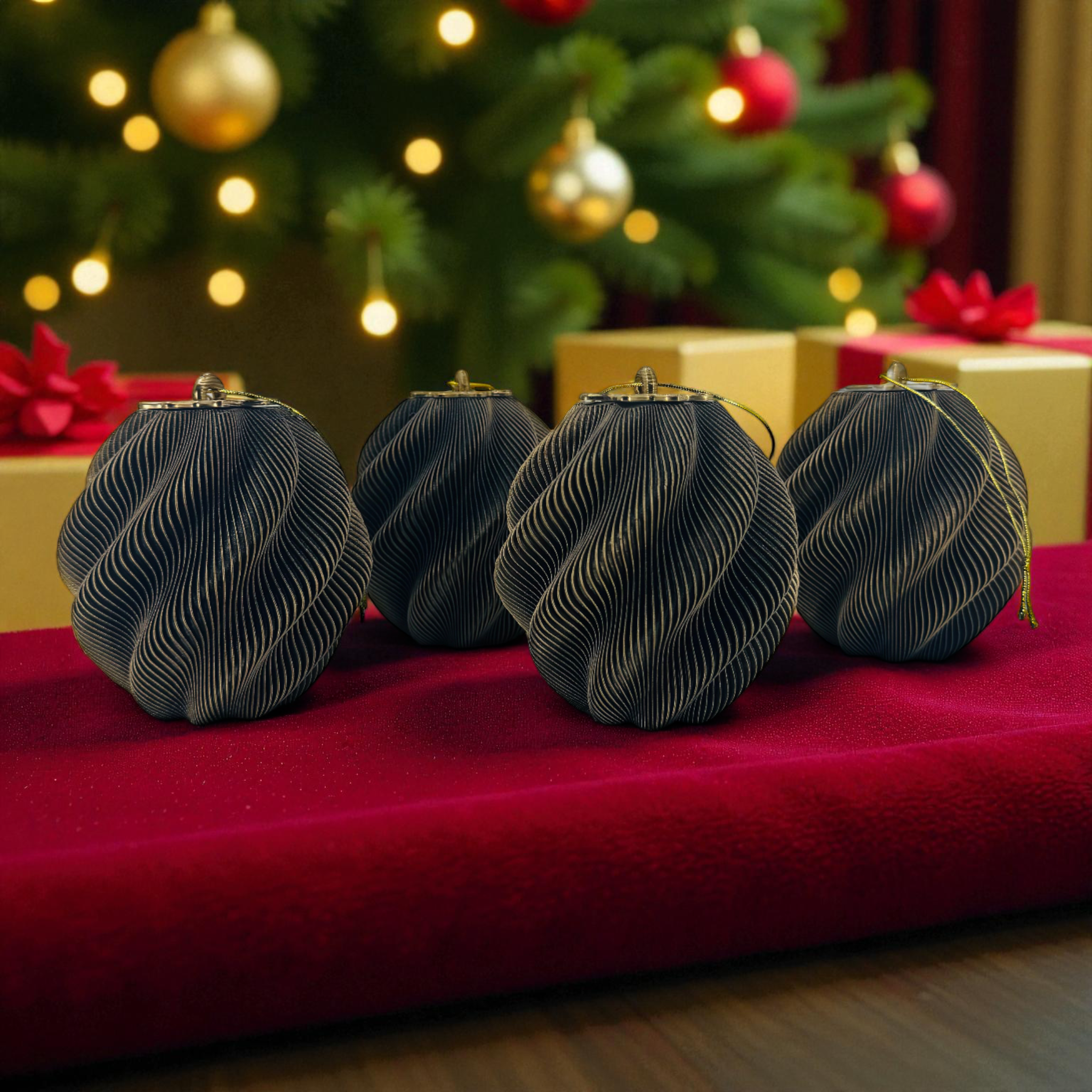 Ornament - Plisee Spiral 4 pcs