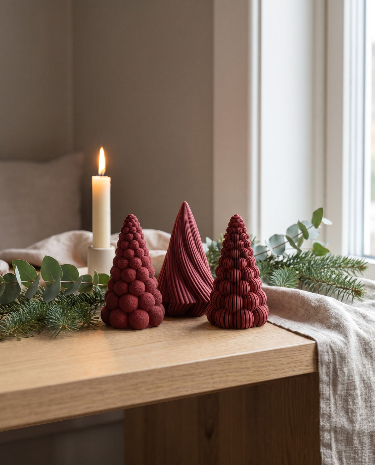 Set Pădurea Nordică – Burgundy Red – ARTEMA Crăciun 2026, ambient