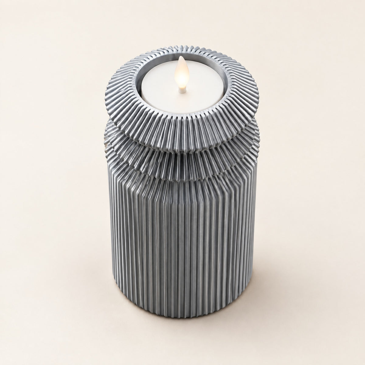 Suport lumânare mare – Silver, foto studio cu lumânare LED
