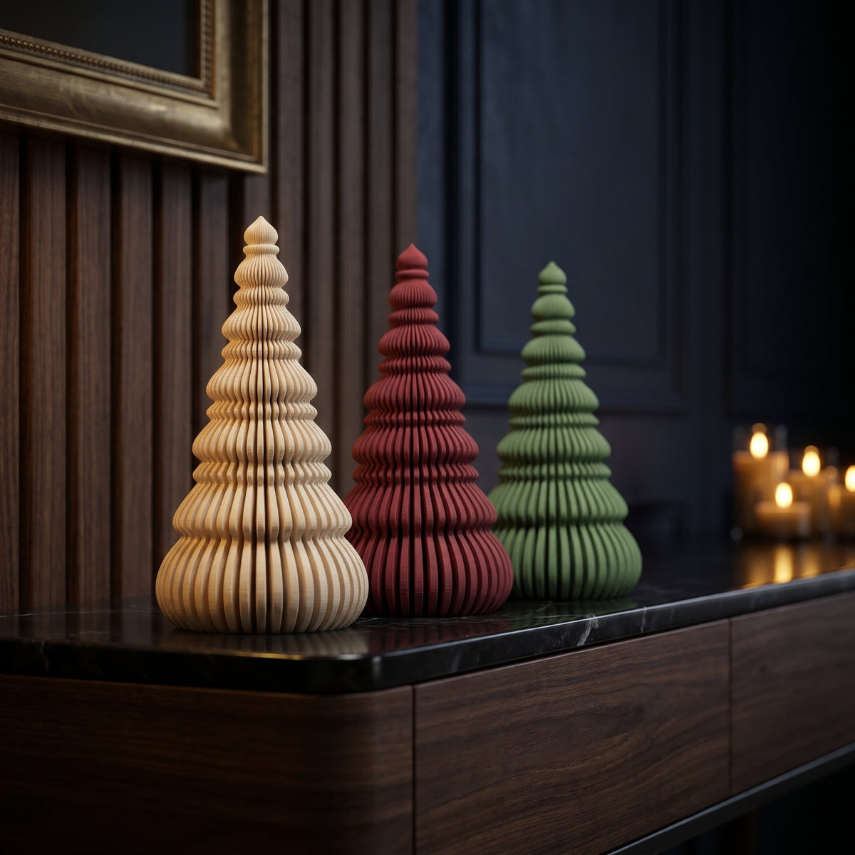 Brad Ribbon 19 cm – ARTEMA, decor de Crăciun 2026 în stil ARTEMA, cadru luminos