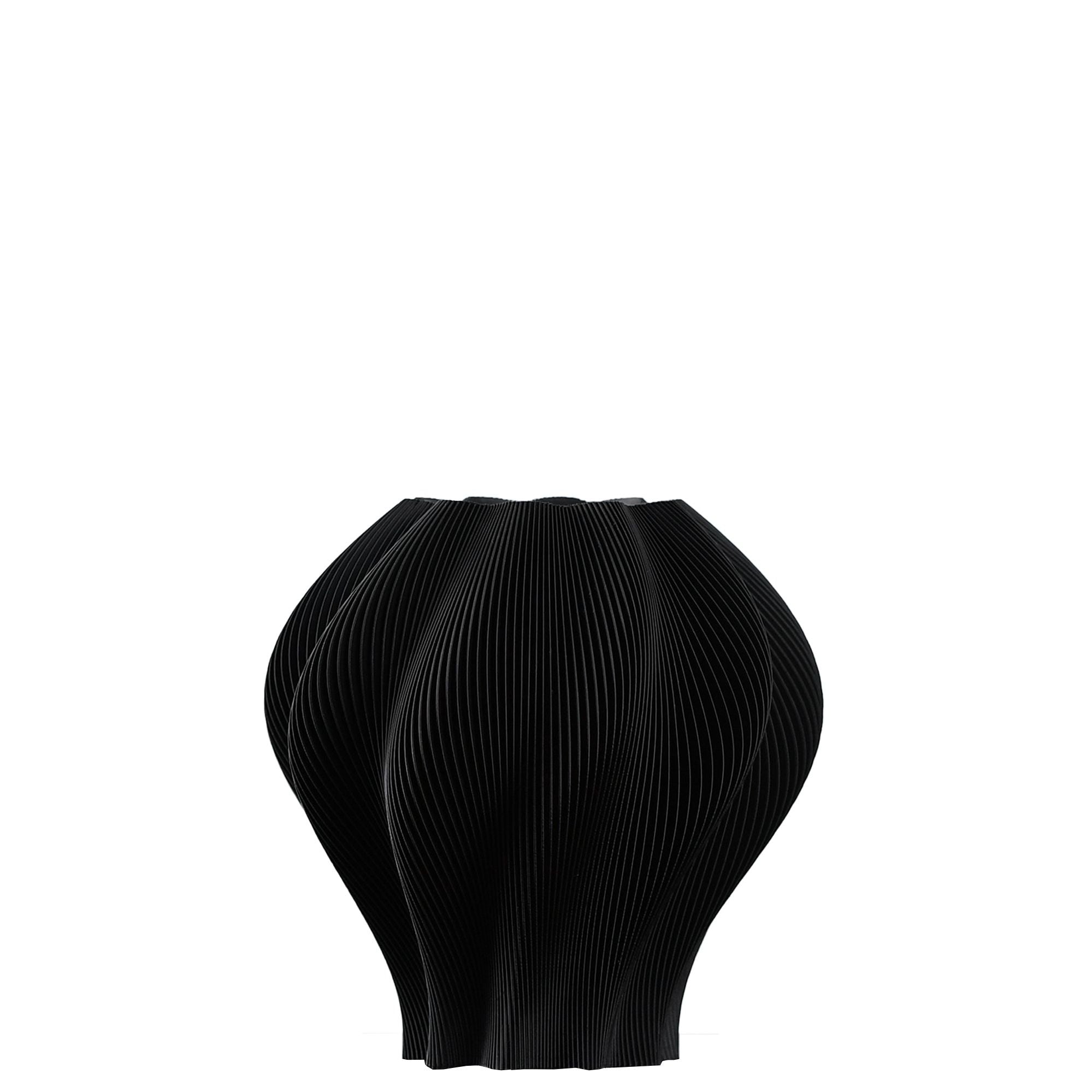 Onda Black — vază sculpturală neagră