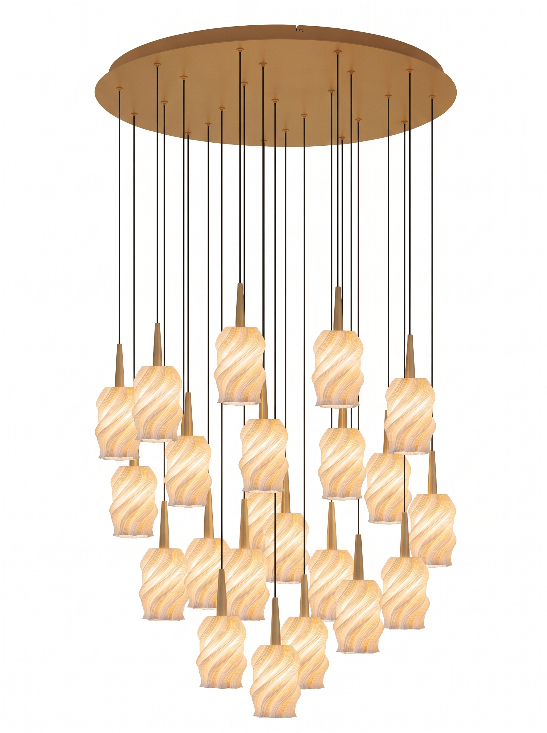 ANDROMEDA 24 — candelabru 24 pendule abajur alb cald