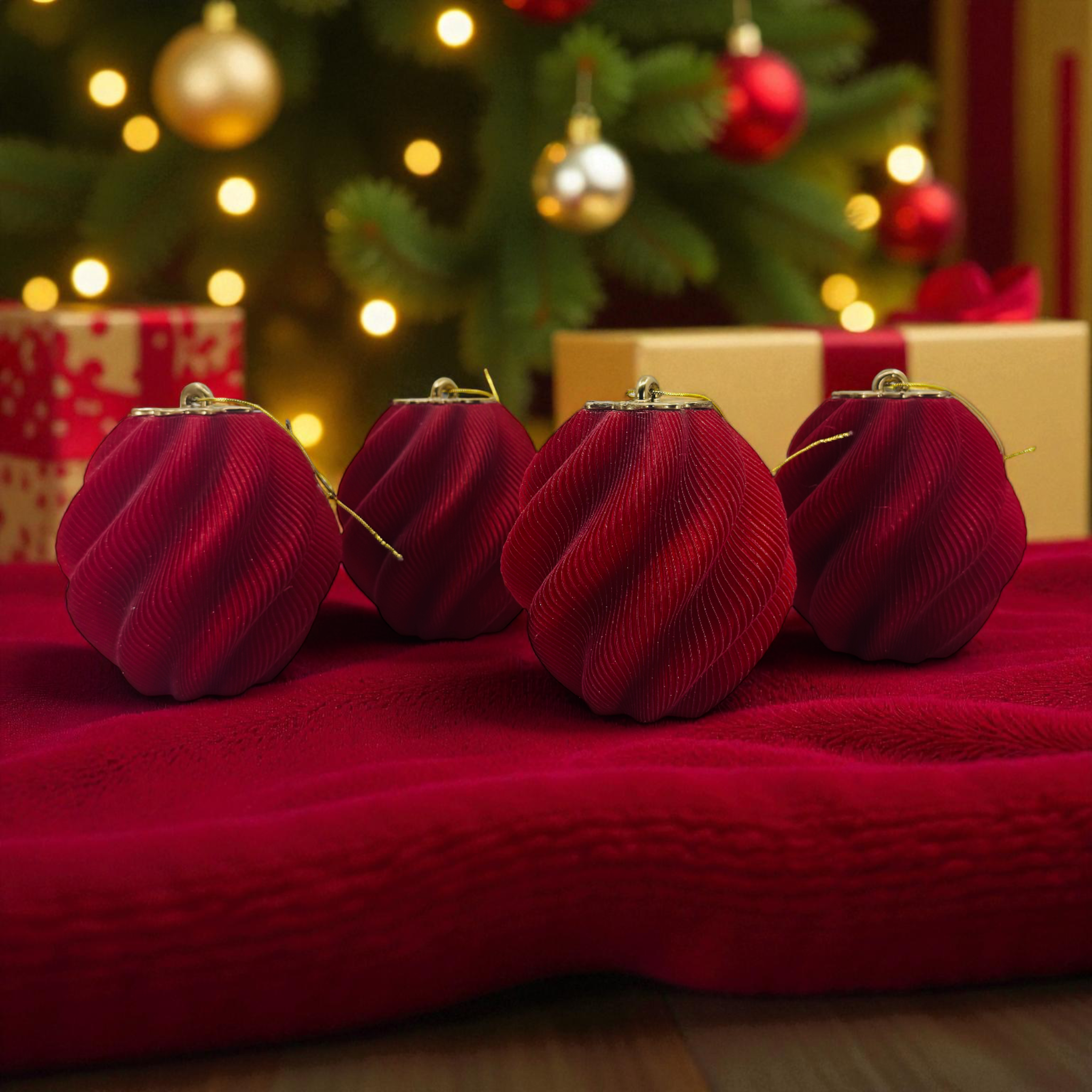 Ornament - Plisee Spiral 4 pcs