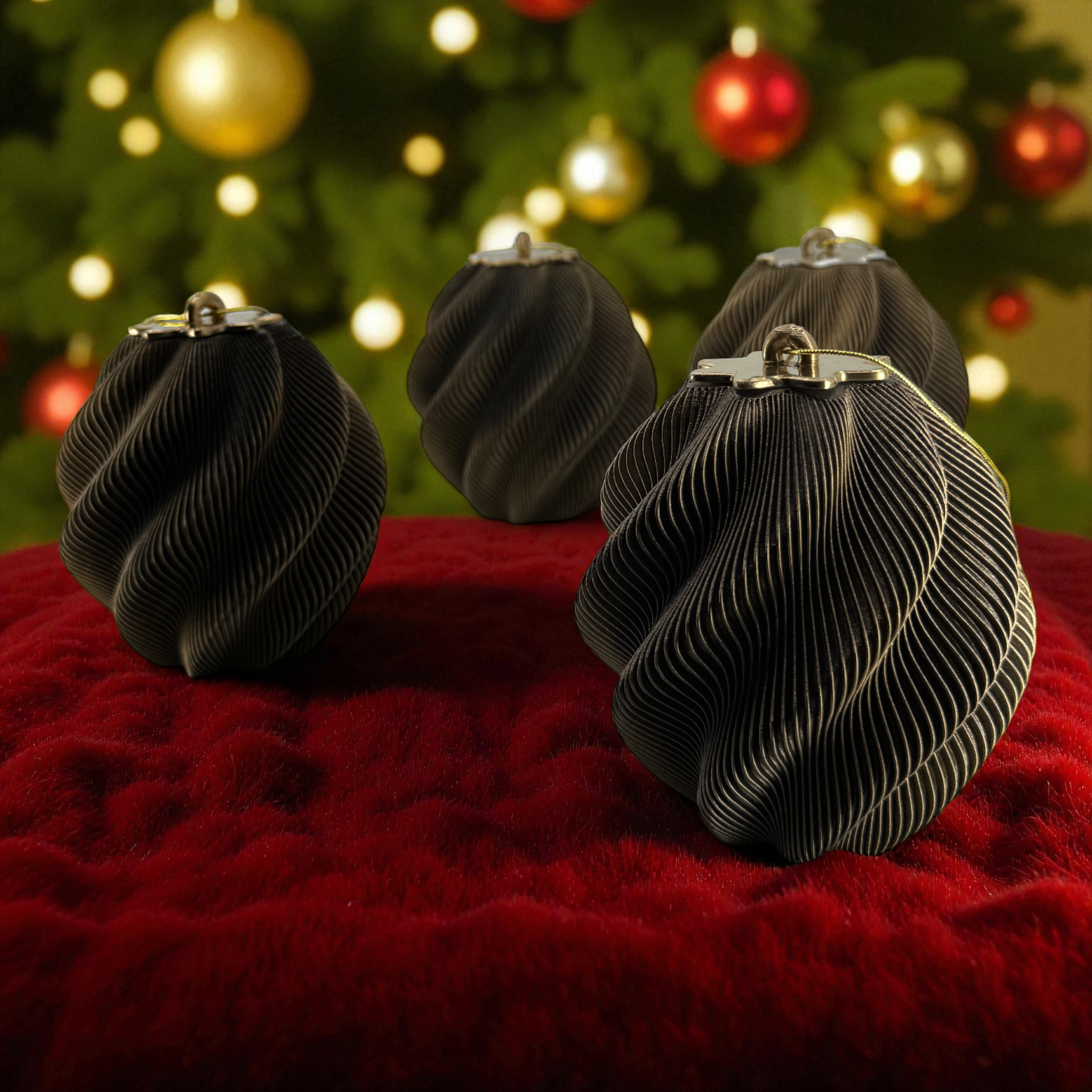 Ornament - Plisee Spiral 4 pcs