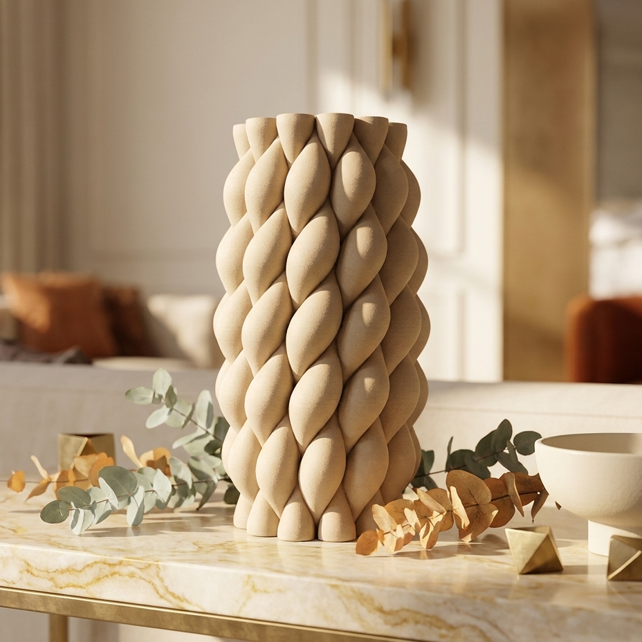 Verve — vază sculpturală Artema Concept, scenă de lux