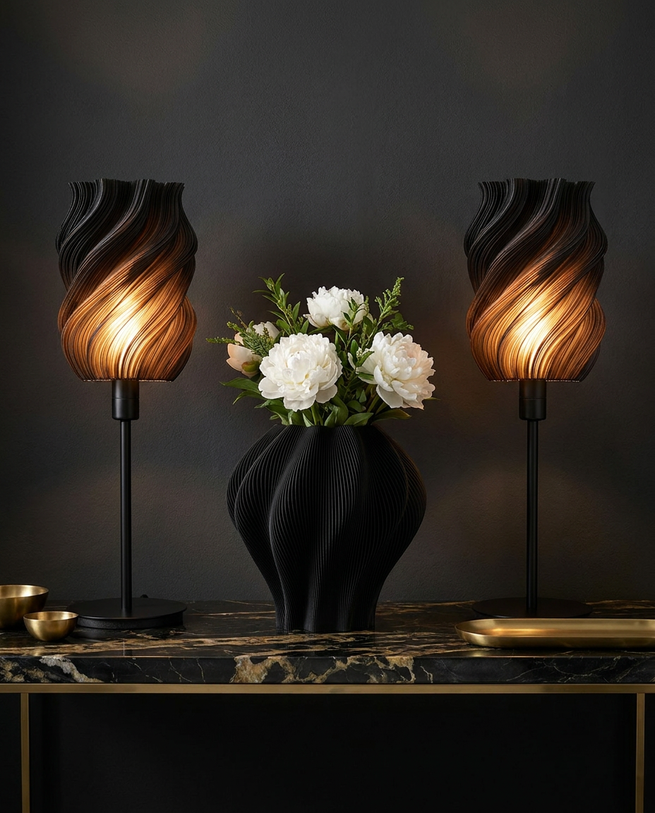 Set Vară BLACK — aranjament simetric cu lumină caldă